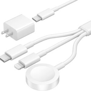 Apple Watch Charger, 3 in 1 Magnetic iWatch Charger with USB-C Charging Cable 4FT for iPhone Apple Watch Series Ultra SE 9 8 7 6 5 4 & iPhone 16/15/14/Galaxy S23