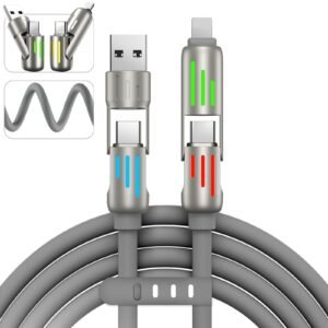 4-in-1 Universal Multi USB Charging Cable, Charger Cord with LED Light Indicators for iPhone 16/15/14/13, iPad, Samsung, MacBook, Tablets & More