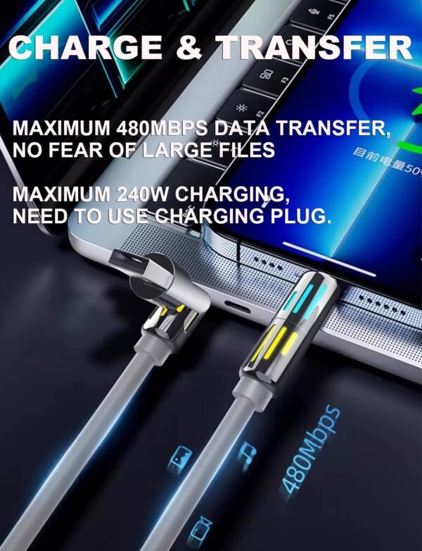 4-in-1 Universal Multi USB Charging Cable, Charger Cord with LED Light Indicators for iPhone 16/15/14/13, iPad, Samsung, MacBook, Tablets & More - Image 4