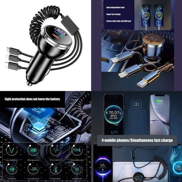 2 Port Car  Charges with 3 Cable -20W - Image 4